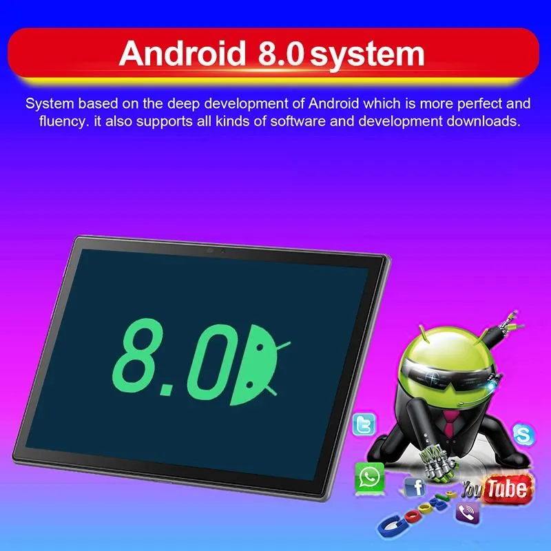 10.1 Inch 4g Tablet Pc 4gb 32gb Android 8.0 Octa Core Dual Sim Gps Otg Wifi Bt