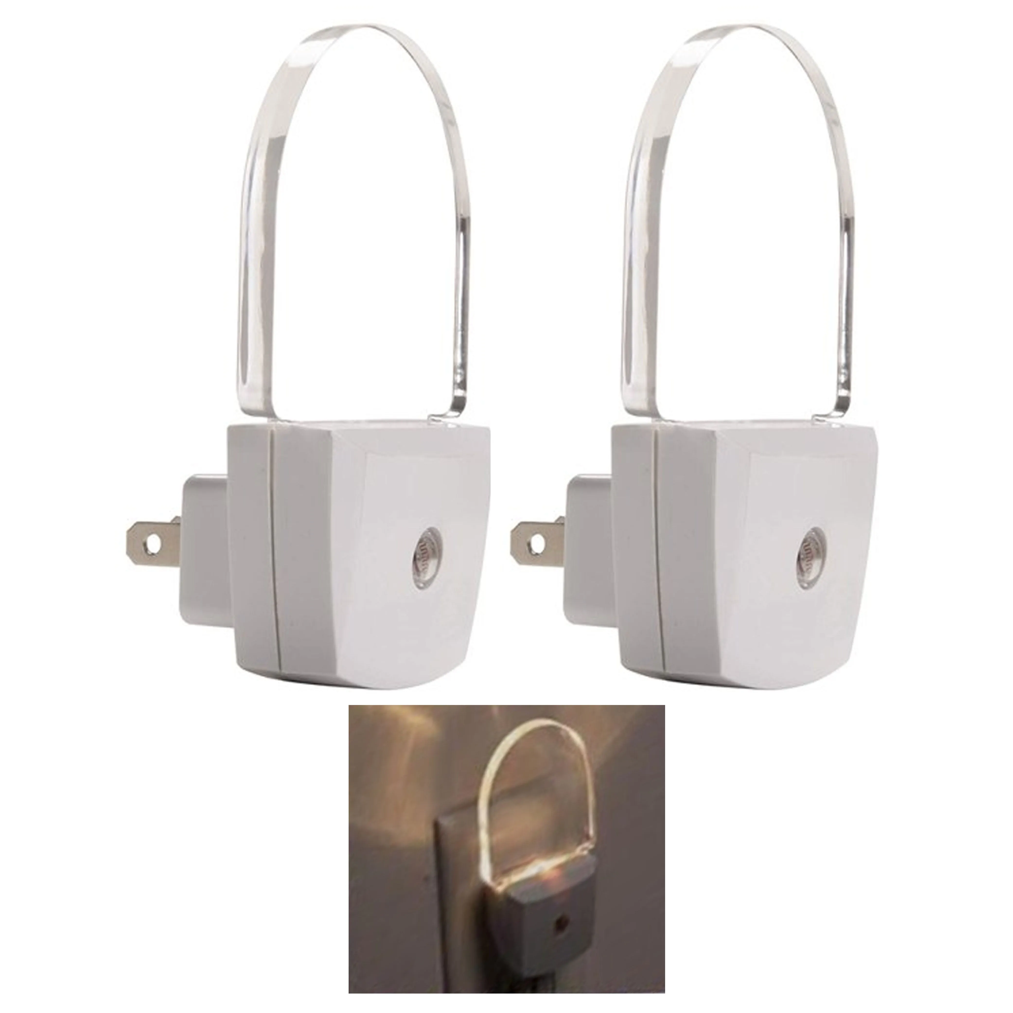 2 Pc Automatic Plug In LED Night Light Dusk Dawn Sensor Nightlight Energy Saver