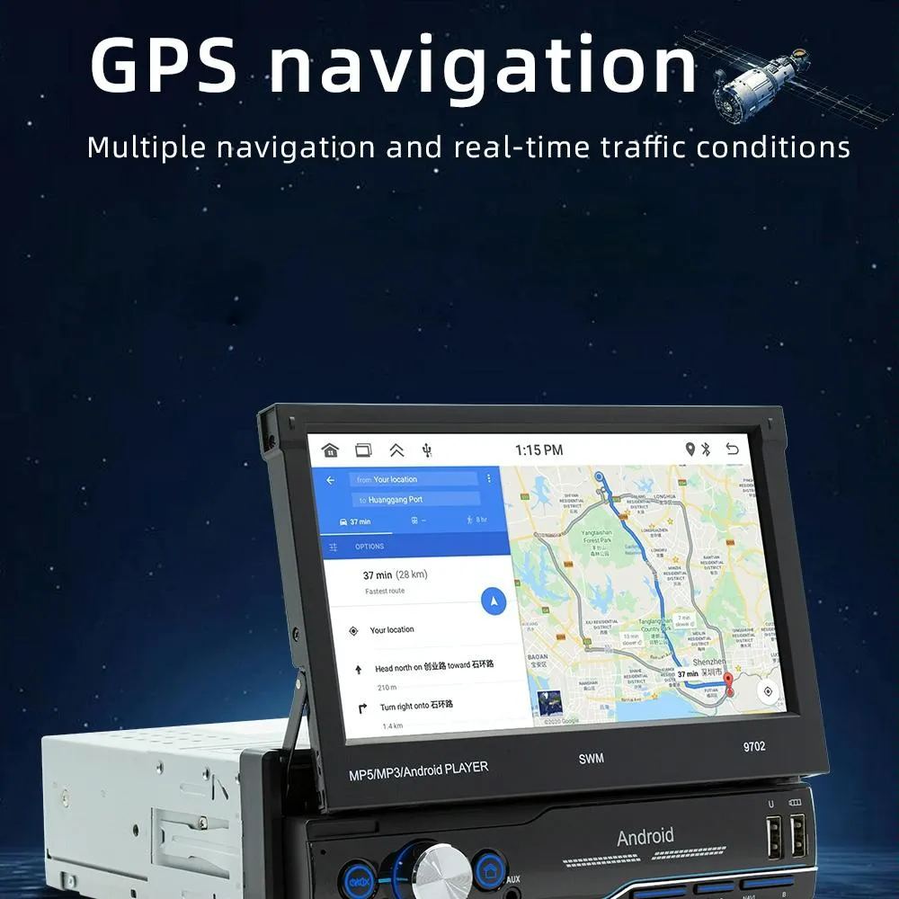 7 Inch Android Car Radio Receiver With Fm Bluetooth Gps Wifi - Swm 9702