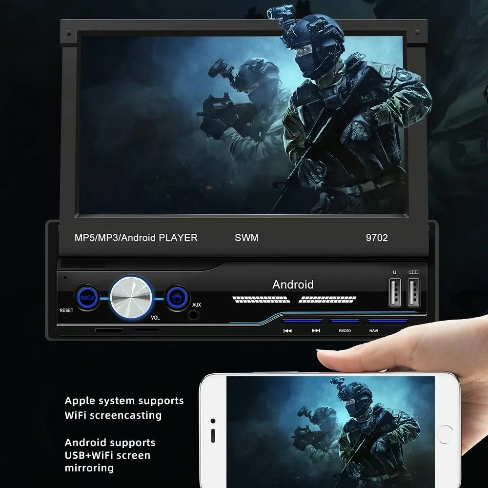 7 Inch Android Car Radio Receiver With Fm Bluetooth Gps Wifi - Swm 9702