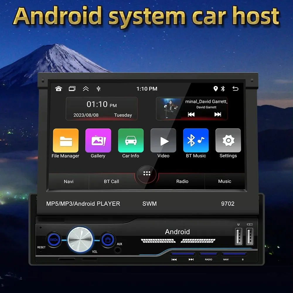 7 Inch Android Car Radio Receiver With Fm Bluetooth Gps Wifi - Swm 9702
