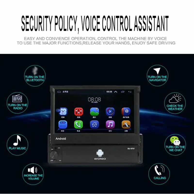 7 Inch Car Android Radio Receiver Fm / Bluetooth / Tf / Gps / Wifi 2Gb   16Gb