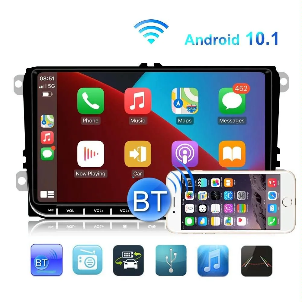 9 Inch Carplay Android10.0 Navigator Player   Ahd Camera - Volkswagen 1   16G
