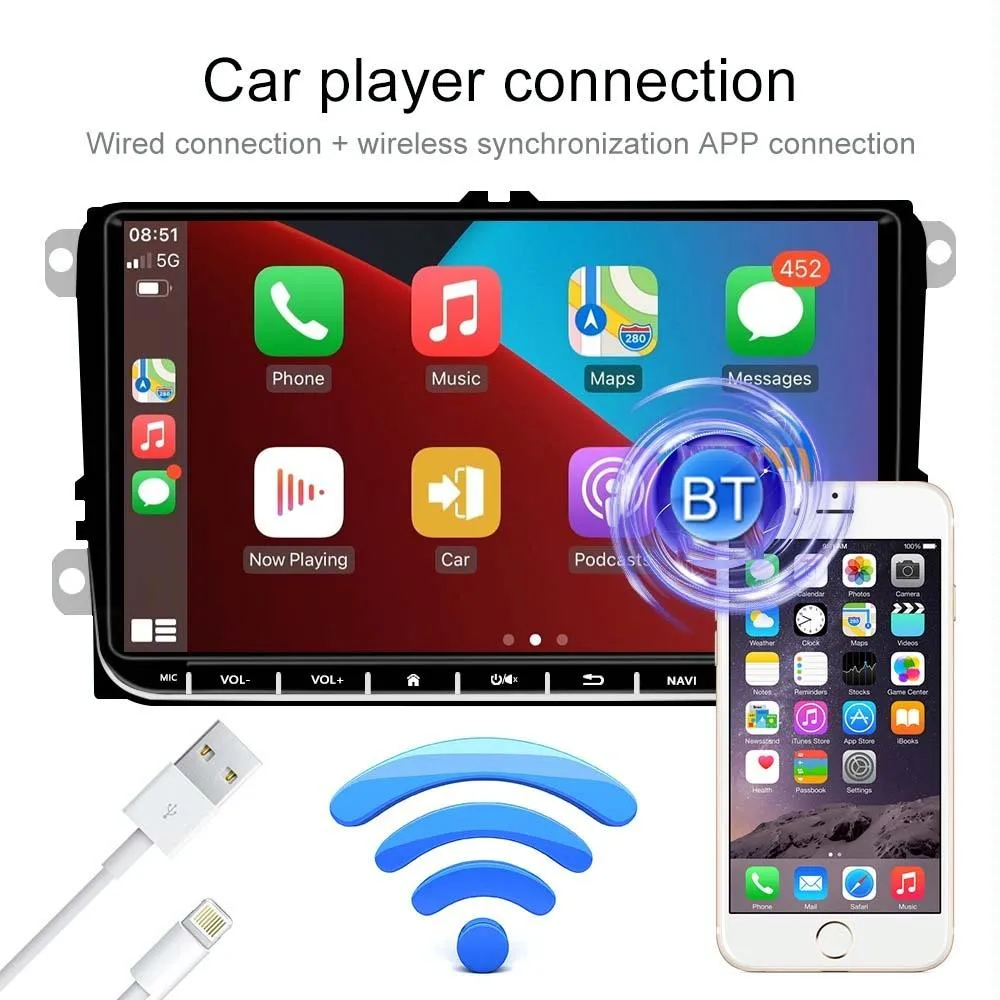 9 Inch Carplay Android10.0 Navigator Player   Ahd Camera - Volkswagen 1   16G