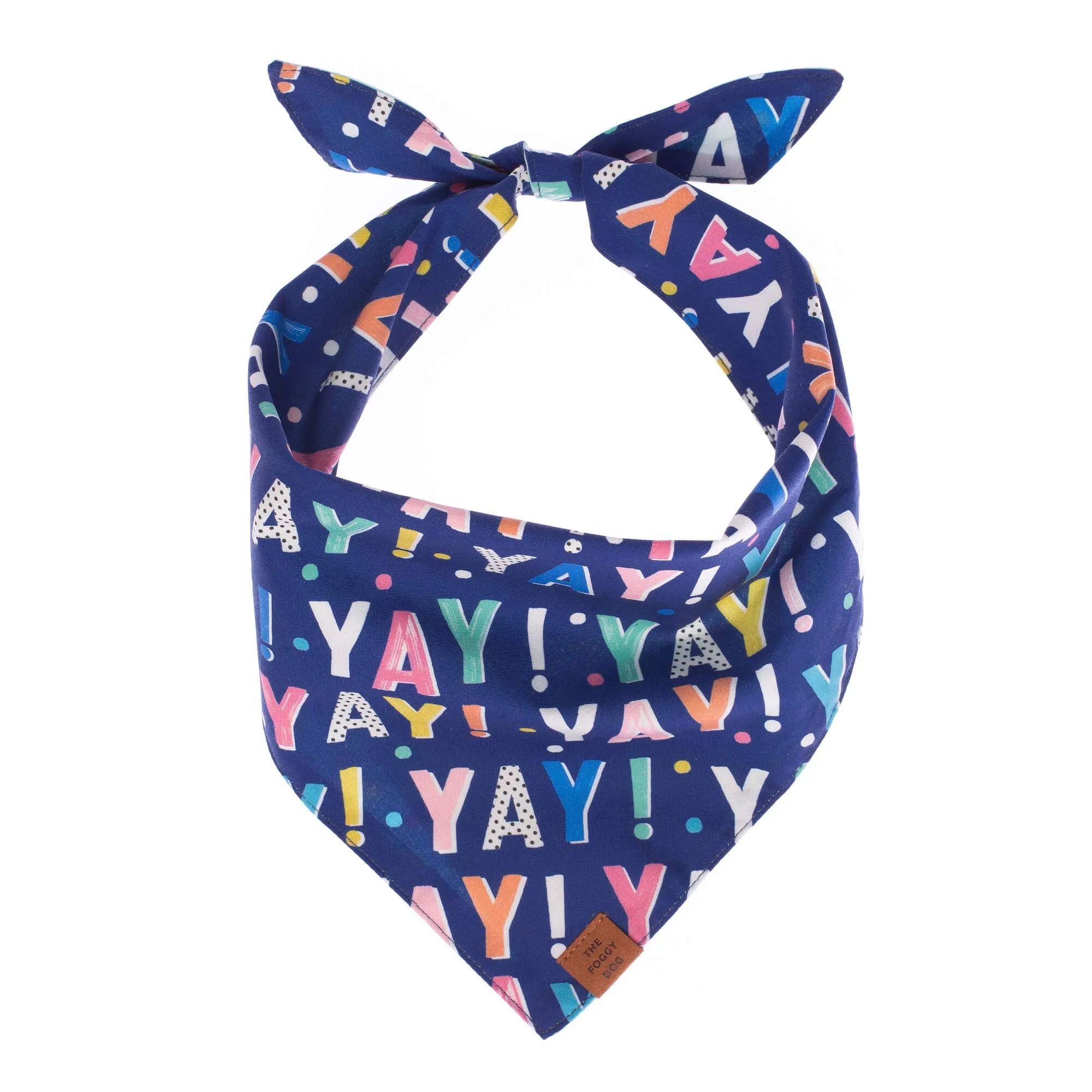 Birthday Yay Navy Dog Bandana: Small
