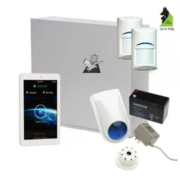 Bosch Solution 2000 Alarm System with 2 x Tritech Detectors  7" Touch Screen Code pad