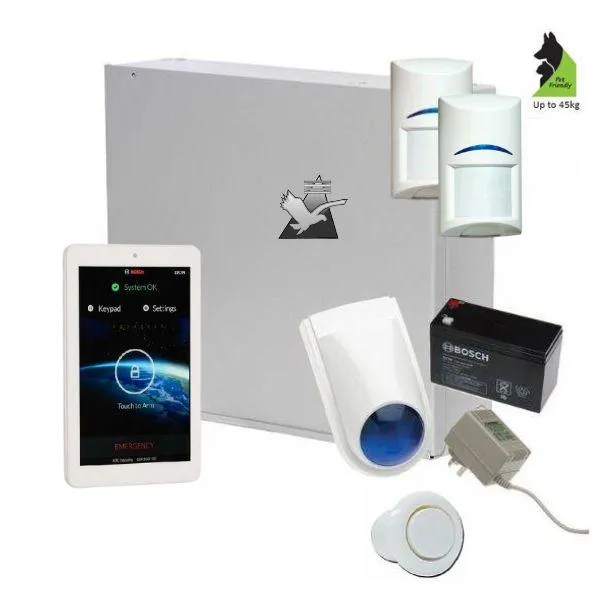 Bosch Solution 2000 Alarm System with 2 x Tritech Detectors  7" Touch Screen Code pad