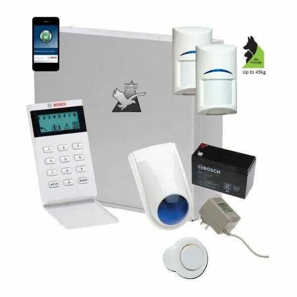 Bosch Solution 2000 Security Alarm System with 2 x Tritech Detectors  Icon Code pad   IP