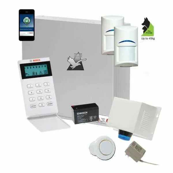 Bosch Solution 2000 Security Alarm System with 2 x Tritech Detectors  Icon Code pad   IP