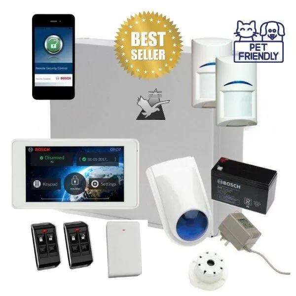 Bosch Solution 3000 Alarm System with 2 x Wireless Detectors   5" Touch Screen Code pad IP Module