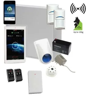 Bosch Solution 3000 Alarm System with 2 x Wireless Detectors   7" Touch Screen Code pad IP Module