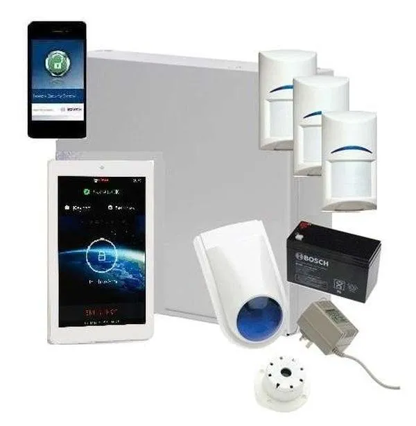 Bosch Solution 3000 Alarm System with 3 x Gen 2 PIR Detectors  7" Touch Screen Code pad IP Module