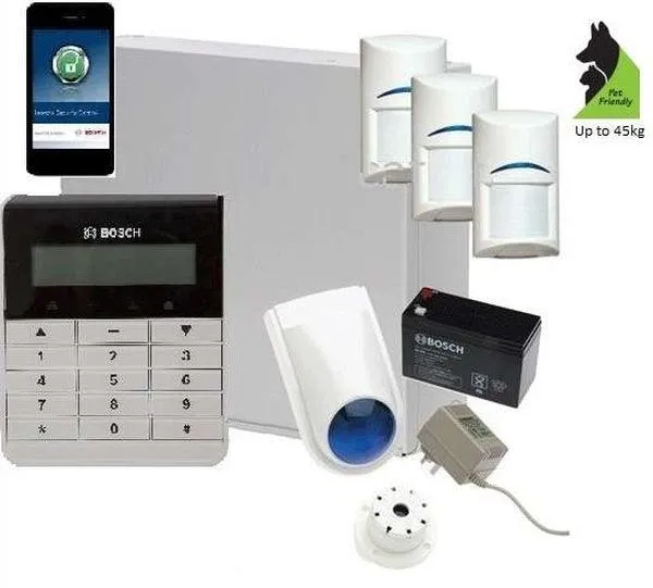Bosch Solution 3000 Alarm System with 3 x Gen 2 TriTech Detectors  Text Code pad  IP