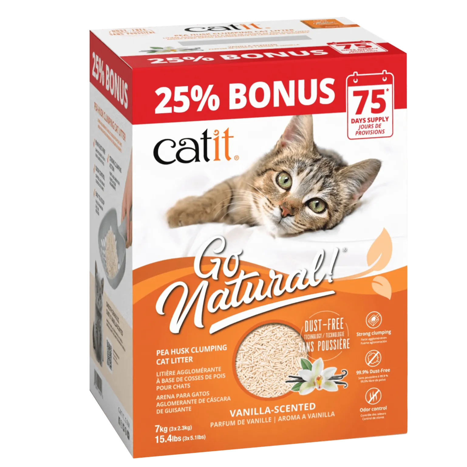 Catit Go Natural! Pea Husk Vanilla-Scented Clumping Cat Litter