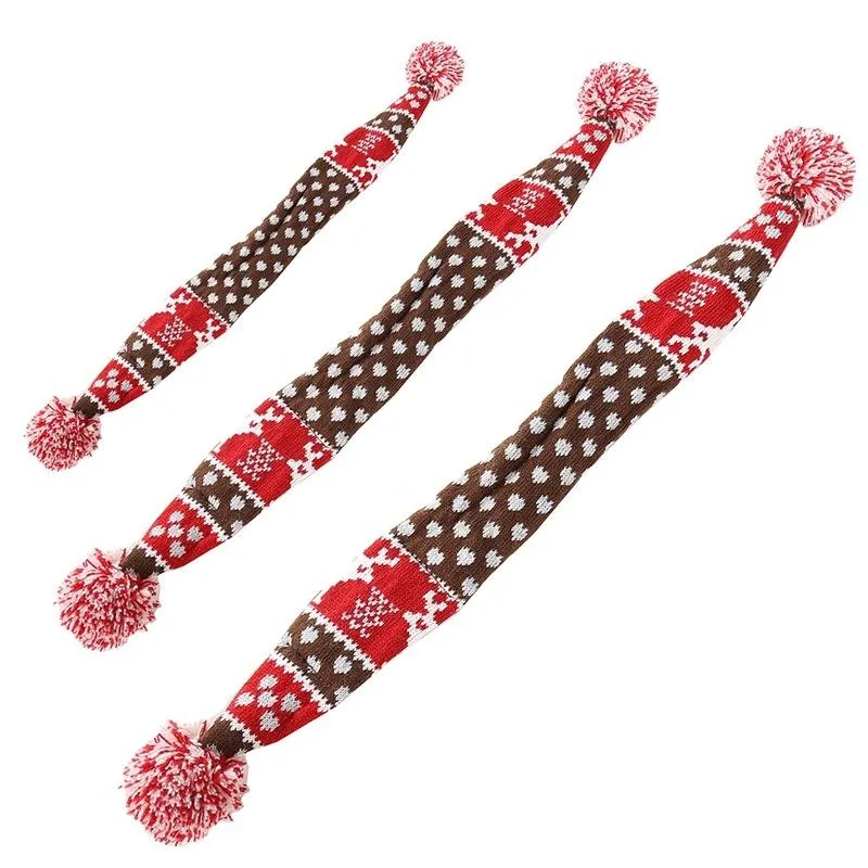 Christmas Pet Scarf Autumn And Winter Warm Elk Christmas Dog Scarf - Size L Brown