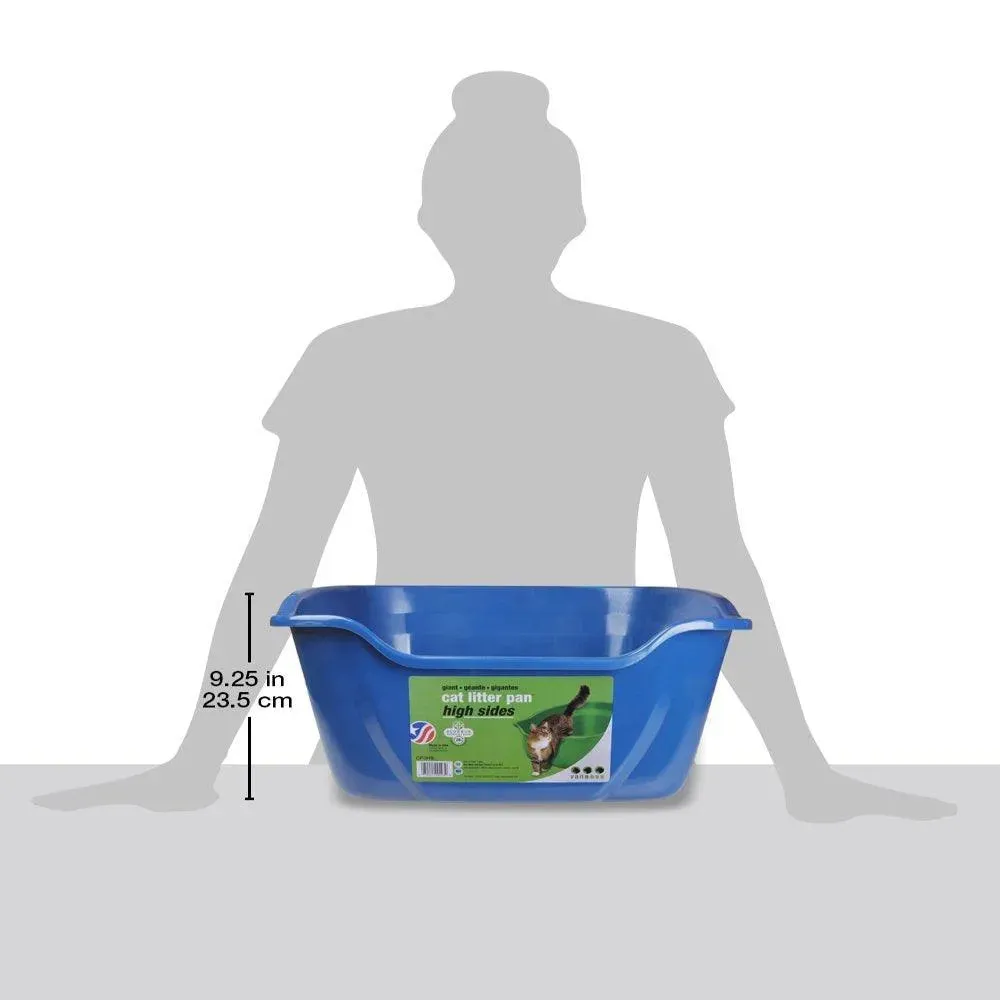 High Sided Cat Litter Box, Giant, Color May Vary