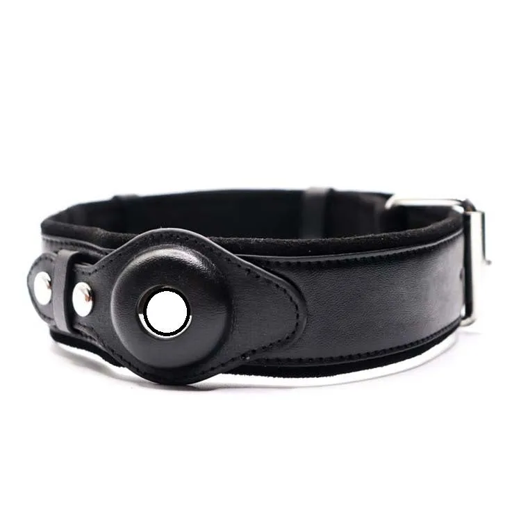 Location Tracker holder-First Layer Leather Dog Pet Collar