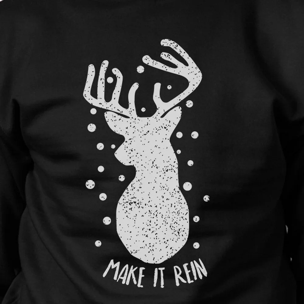 Make It Rein Vintage Reindeer Black Sweatshirt