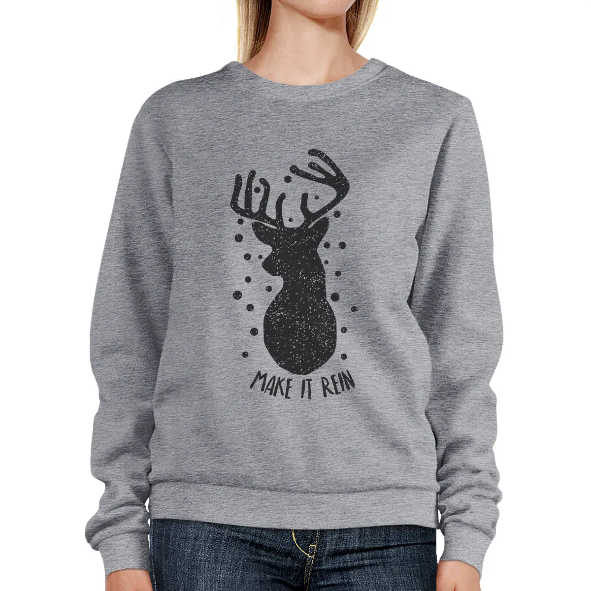 Make It Rein Vintage Reindeer Grey Sweatshirt