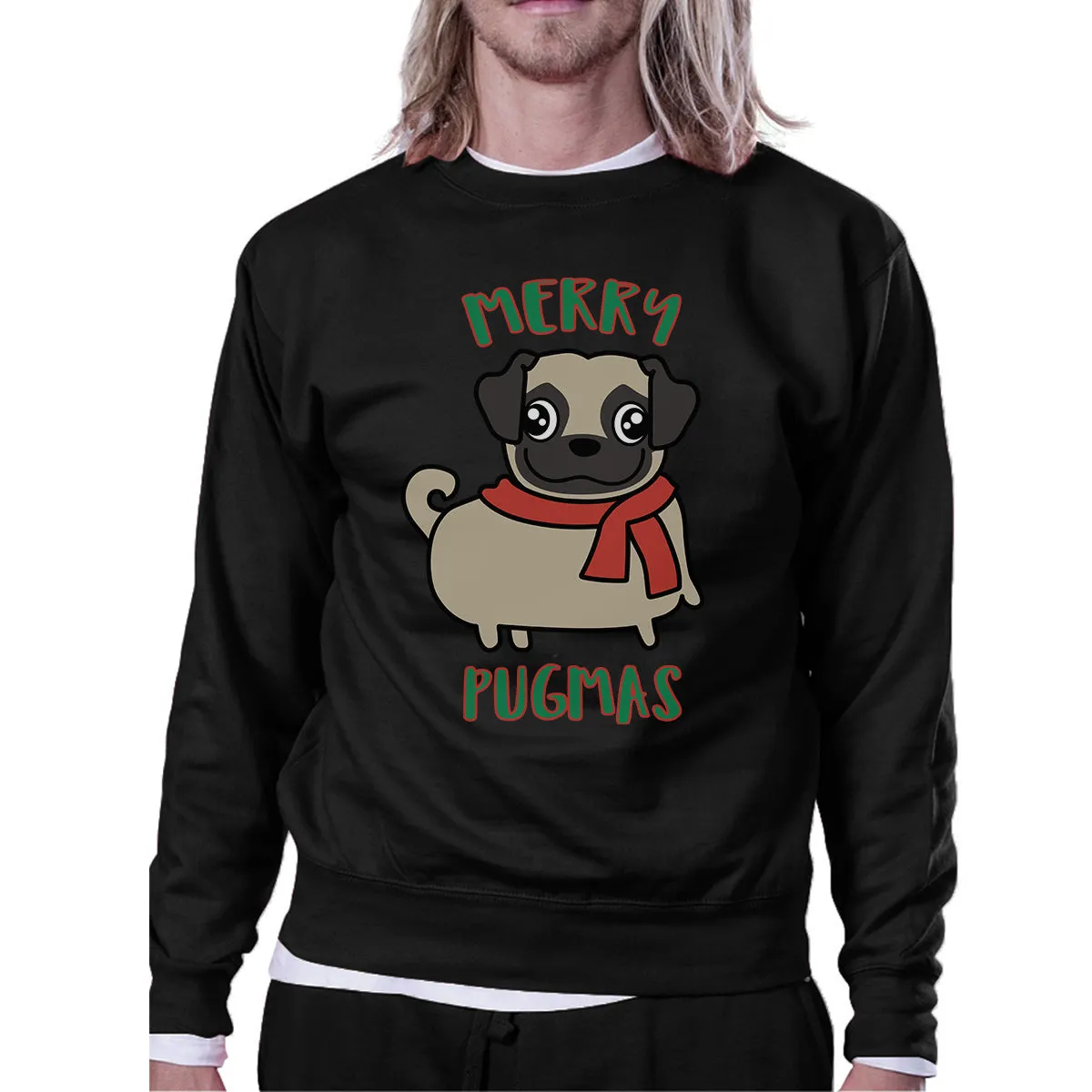 Merry Pugmas Pug Black Sweatshirt