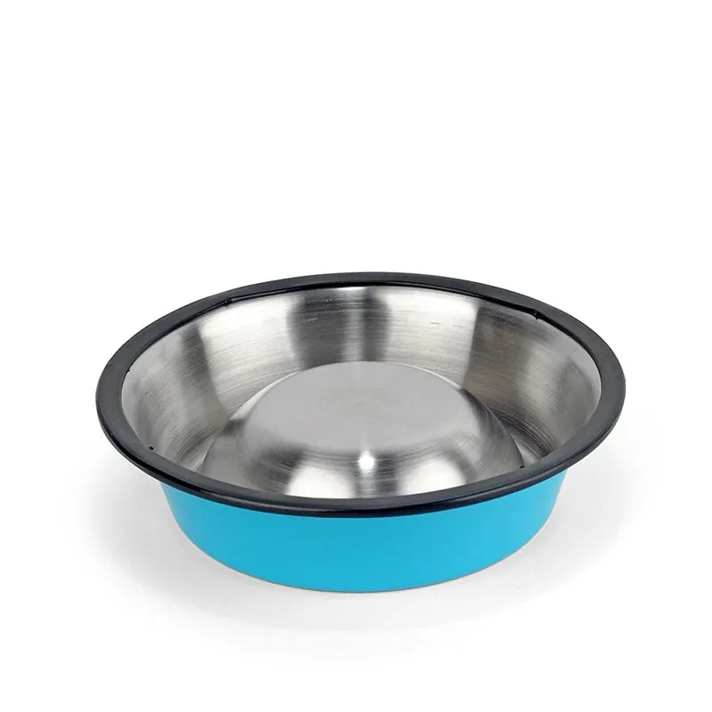Multi-Colored, Stainless Steel Pet Bowls for Cats and Dogs