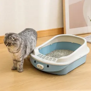 Oversized Semi-Enclosed Cat Litter Box