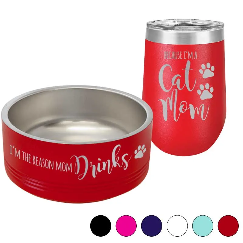 Personalized Engraved Insulated Stainless Steel Pet Bowl with Name
