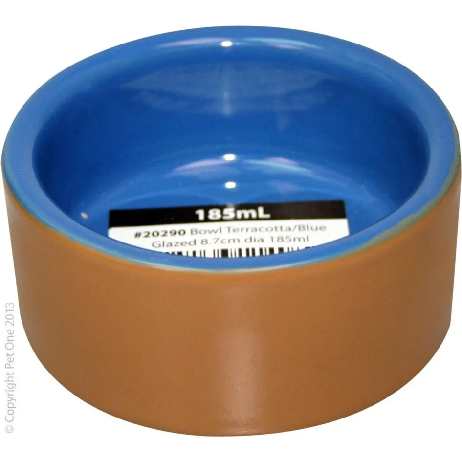 Pet One Terracotta Bowl Blue