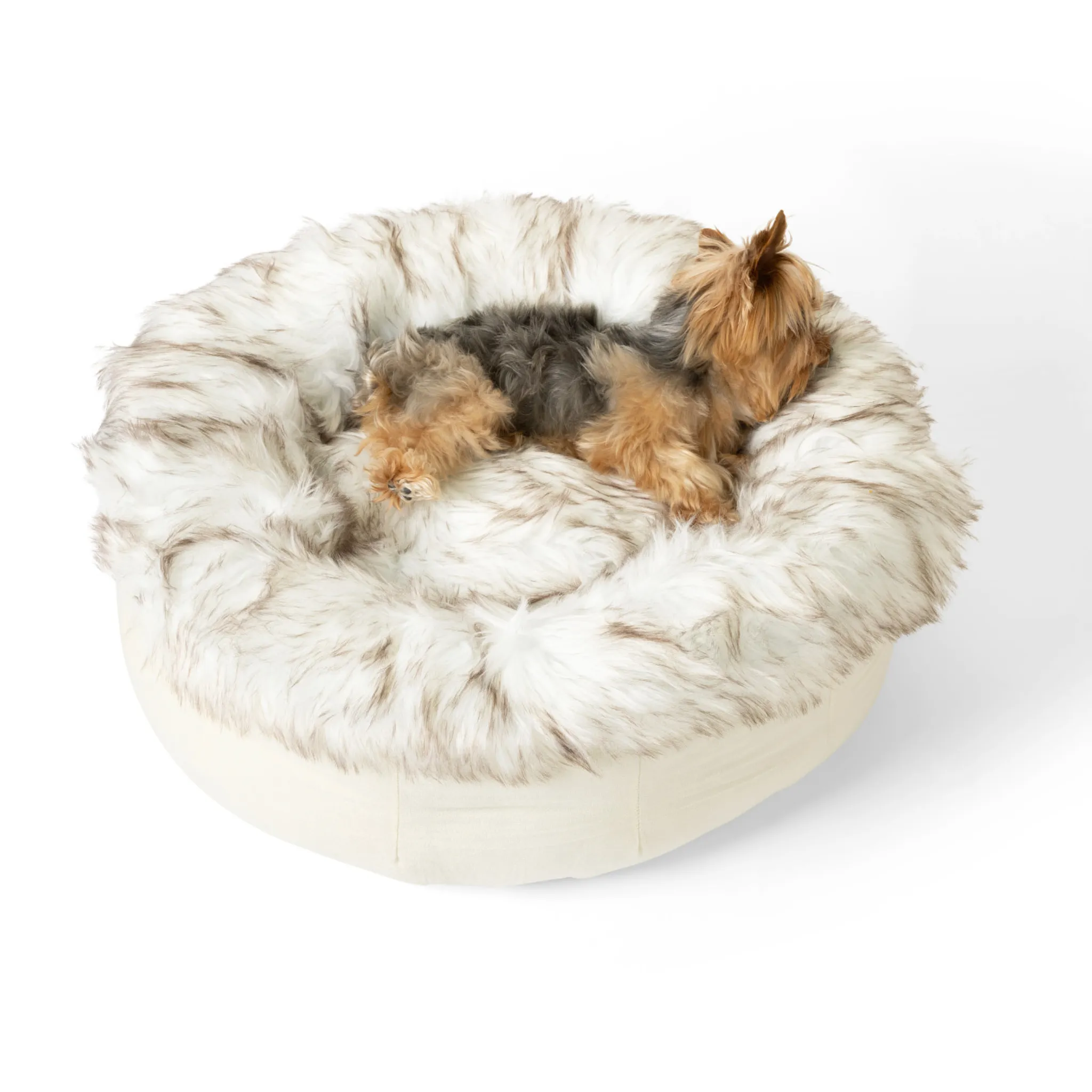 PupPouf Faux Fur Donut Pet Bed - Desert Luxe