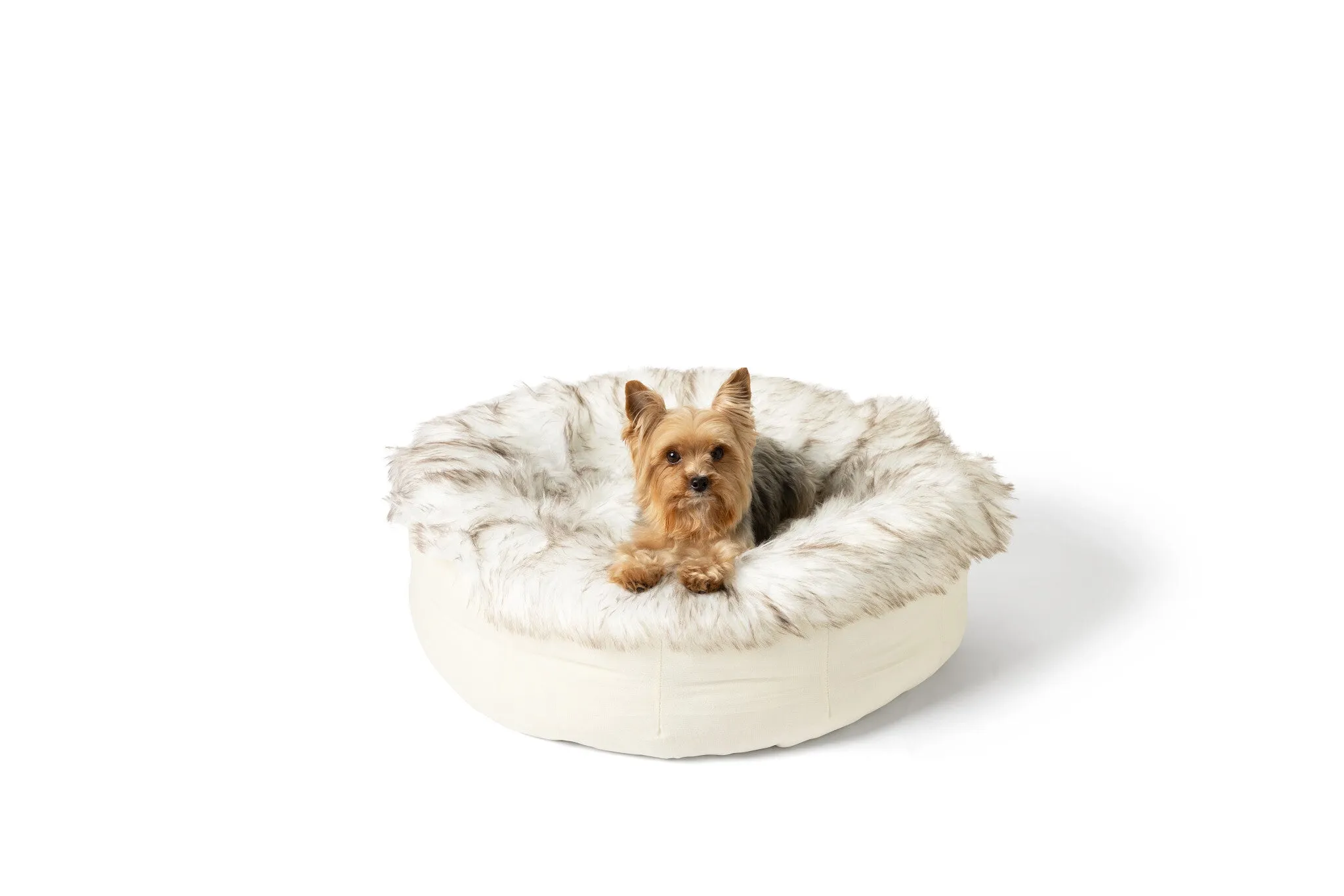 PupPouf Faux Fur Donut Pet Bed - Desert Luxe