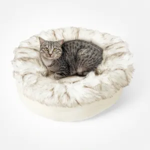 PupPouf Faux Fur Donut Pet Bed - Desert Luxe