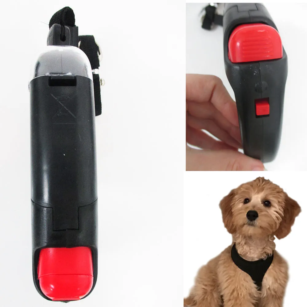 Retractable Dog Leash Black Automatic 15 Feet Long 4 LED Lights Strap Rope New
