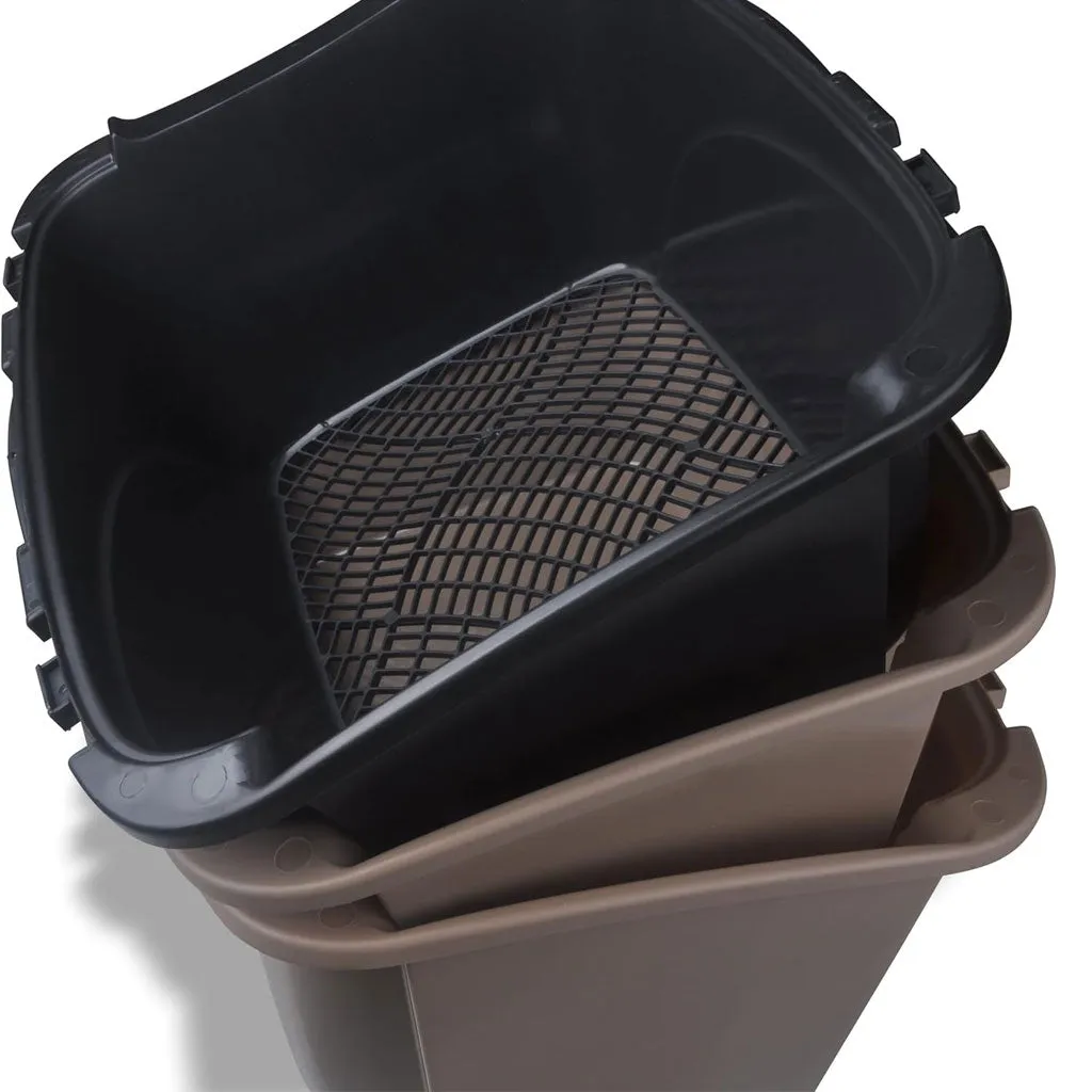 Van Ness Plastics Enclosed Sifting Cat Litter Box, Beige, Large