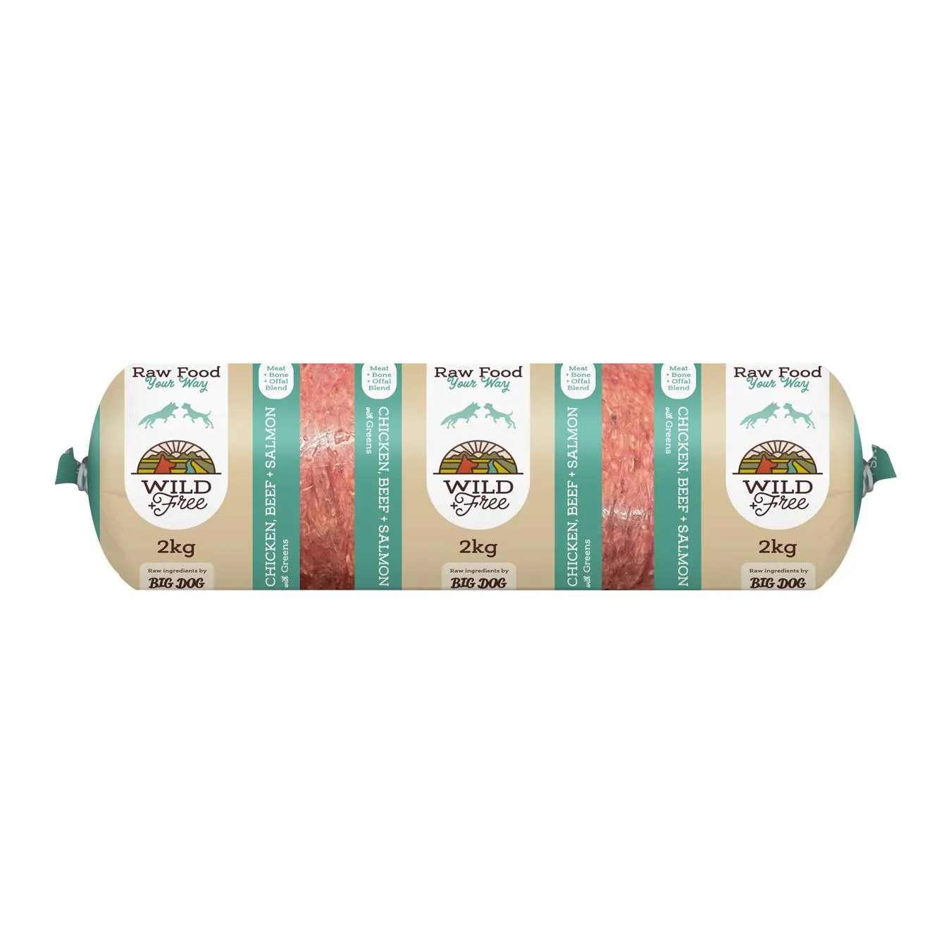 Wild & Free Chicken, Beef & Salmon with Greens Dog Meal