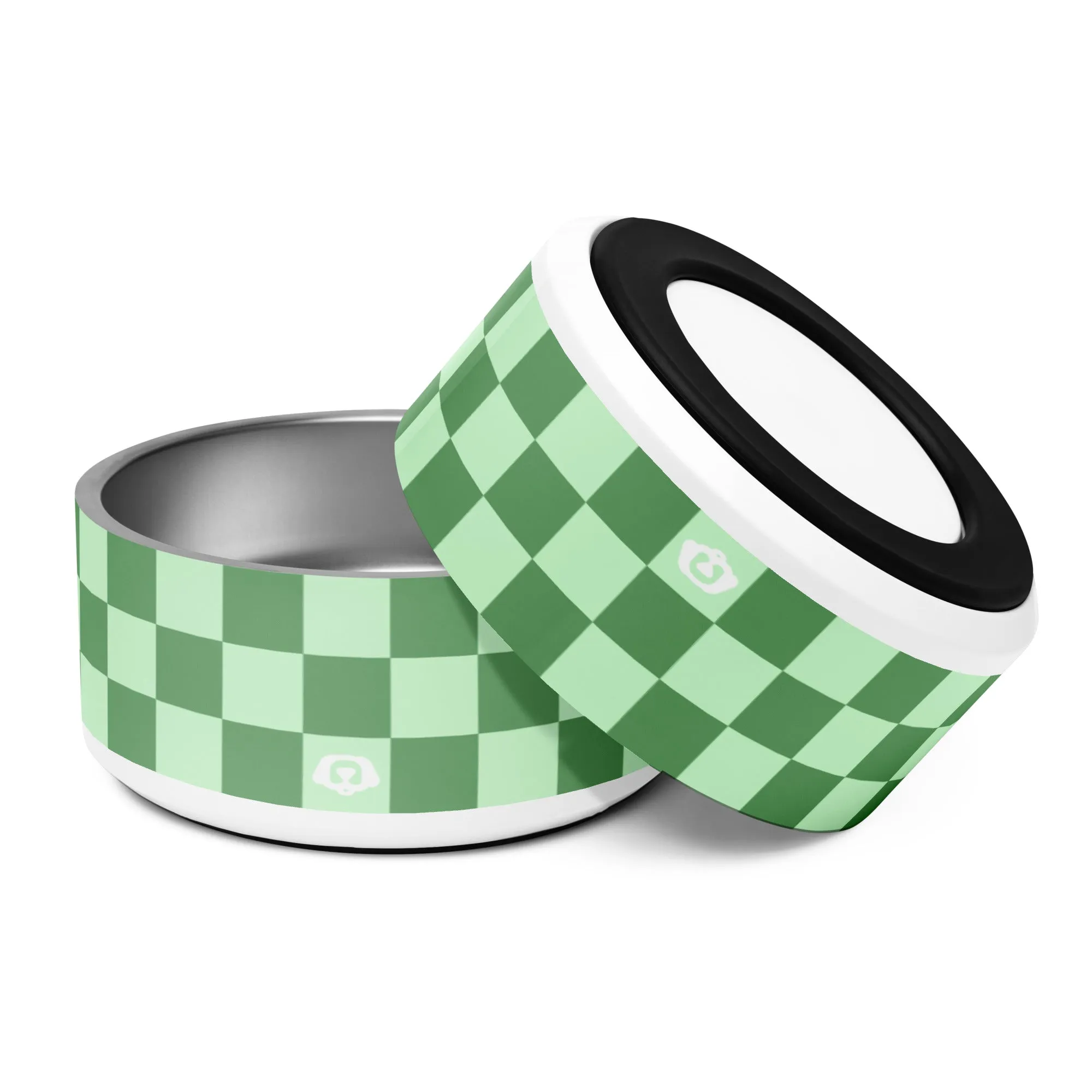 WUFORIA Checker Green Mint 32oz Dog Bowl